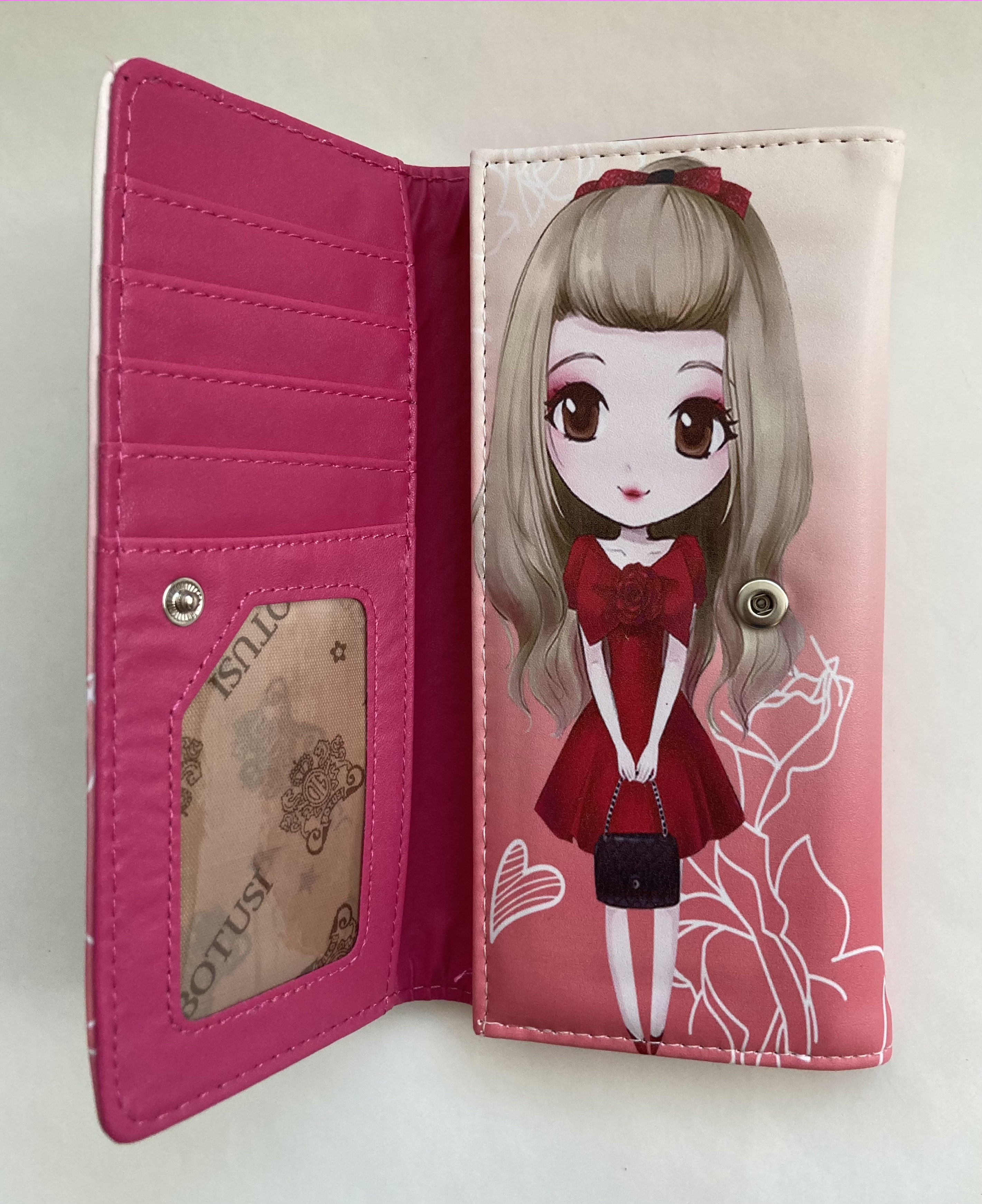Peněženka - dívka ve červených šatech