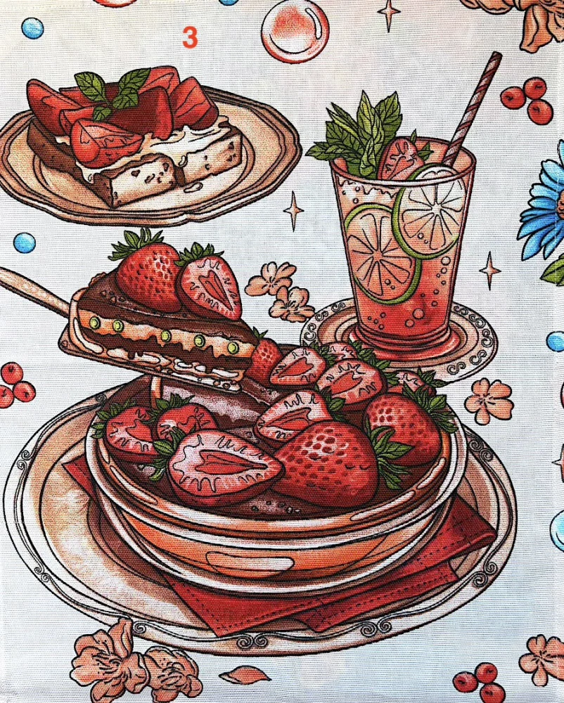 Kuchyňská utěrka „Gastronomický motiv"