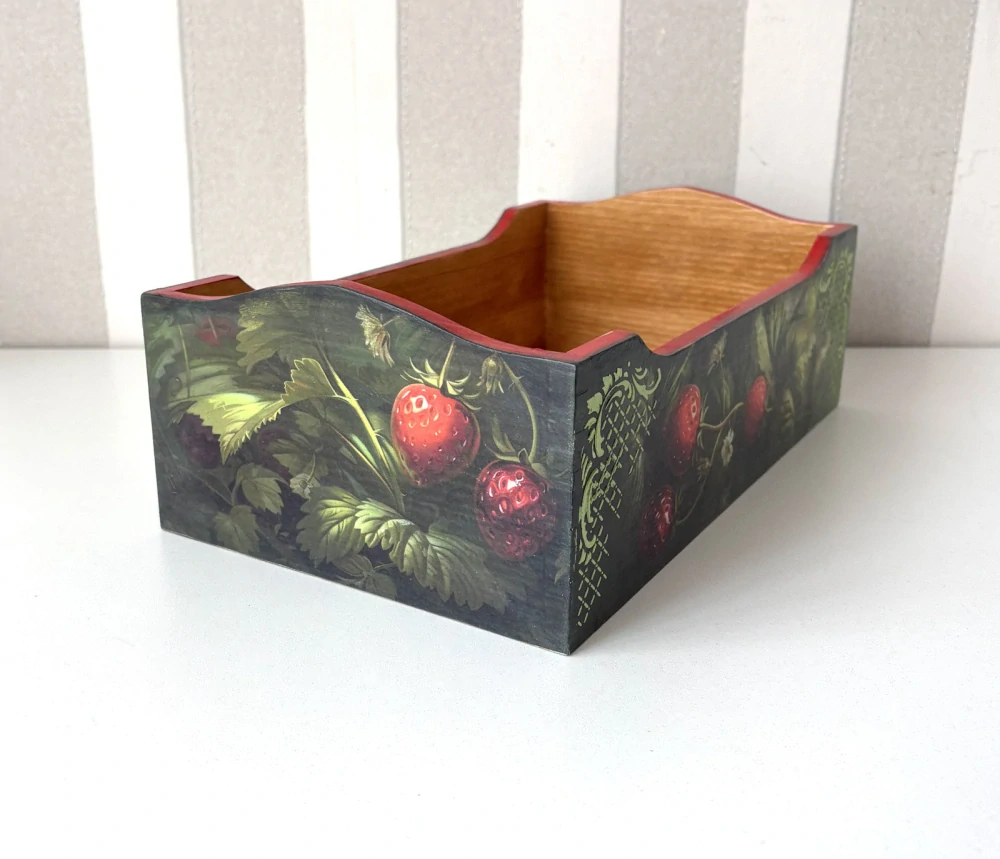 Luxusní dřevěný úložný box- Jahodová mýtina