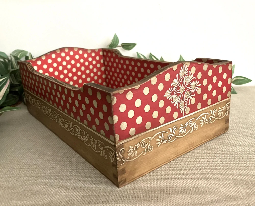 Dřevěný úložný box- Retro romance