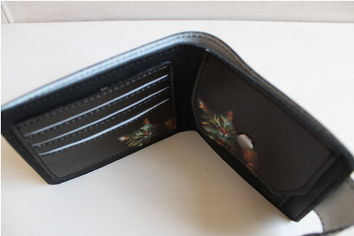 Kožená peněženka kocour