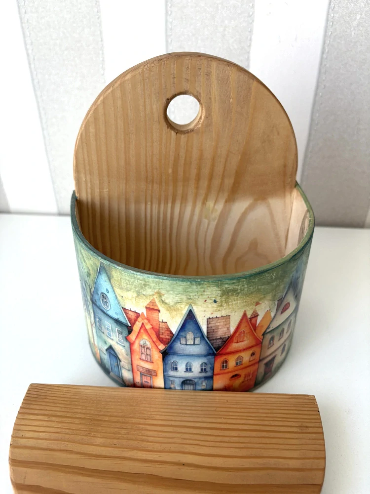 Designová dóza na sůl - Pohádkové městečko