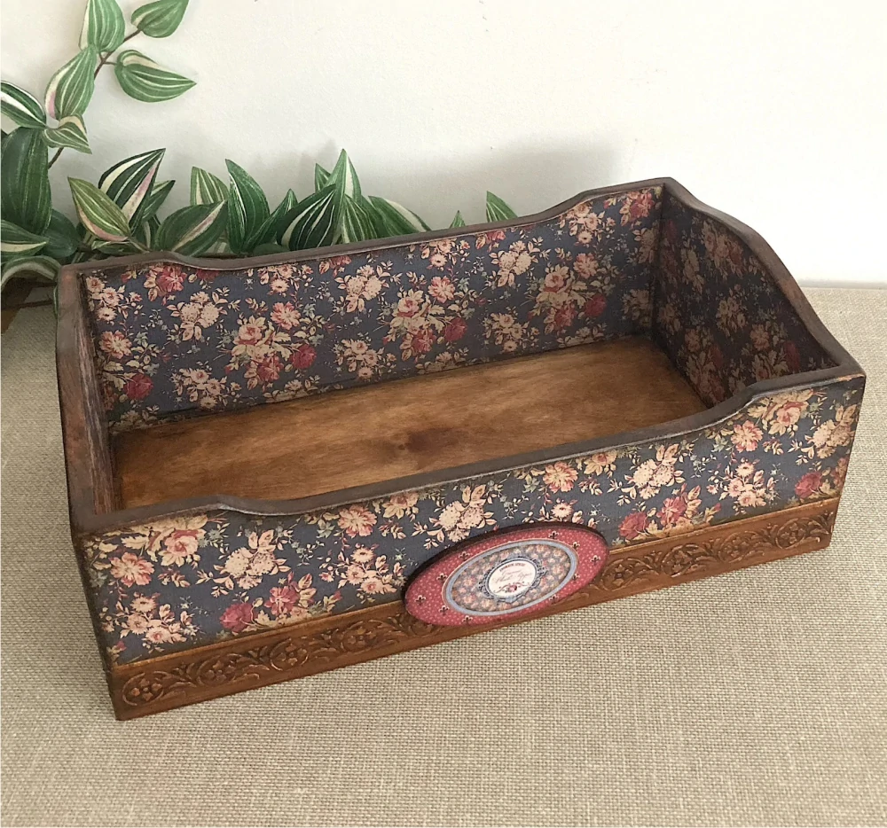 Dřevěný úložný box-Anglický venkov