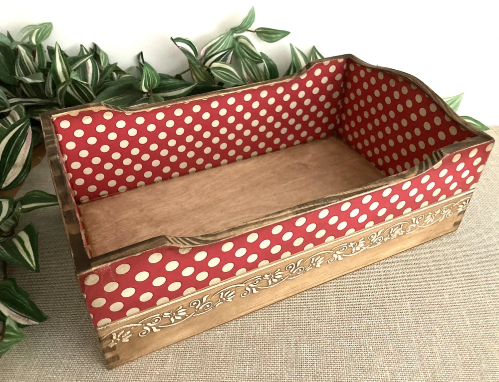 Dřevěný úložný box- Retro romance