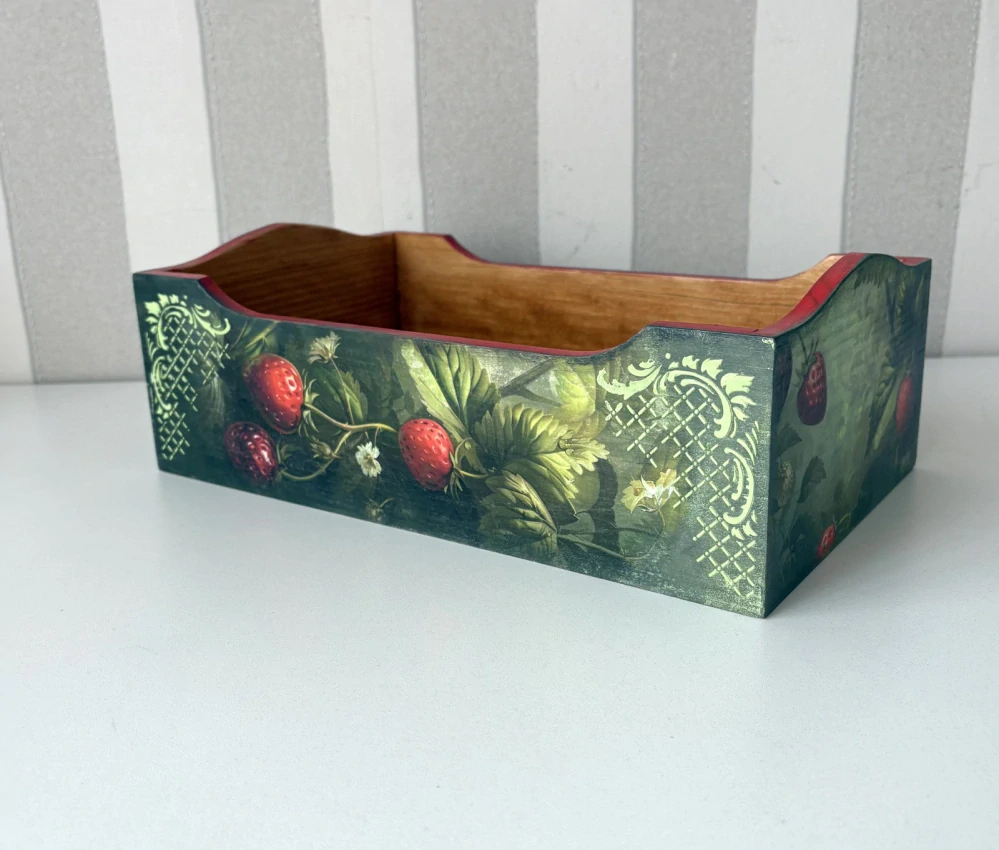 Luxusní dřevěný úložný box- Jahodová mýtina